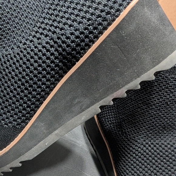 Eileen Fisher London Recycled Stretch Knit Black Wedge Ankle Booties Size 9 - Picture 6 of 7